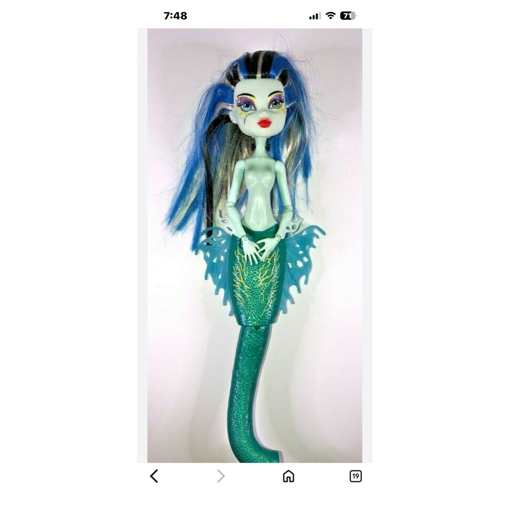 Monster High Great Scarrier Reef Frankie Stein Mermaid Doll Teal Blue Hair